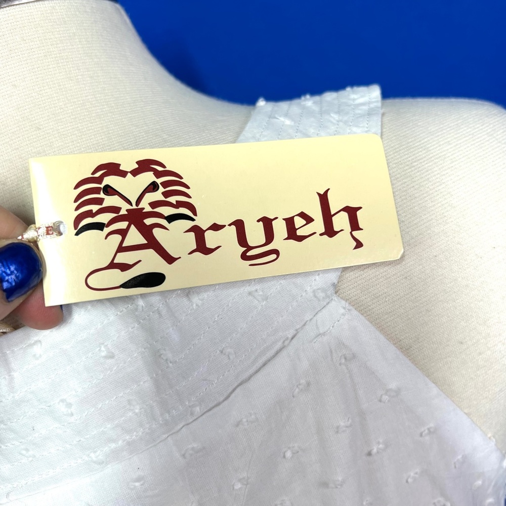 NWT🤩 |•ARYEH•| Darling White Peasant Dress - Picture 10 of 15